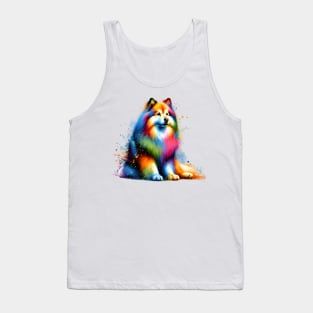 Vibrant Finnish Lapphund in Abstract Splash Paint Style Tank Top